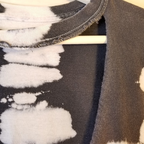 Distressed Cutout tie dye "Rose Whatever" t-shirt - Picture 3 of 5